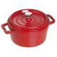 Runder gusseiserner Topf Staub – Kirschrot, 2,2 l