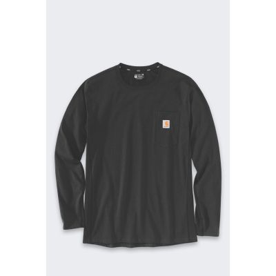 Carhartt Midweight Langarm-T-Shirt mit Tasche – Schwarz, Größe: L