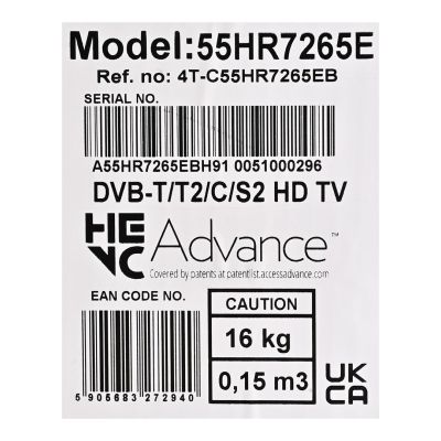 28. SHARP 55HR7265E QLED 55" 4K Ultra HD Google TV Dolby Digital Plus DVB-T2 Schwarz