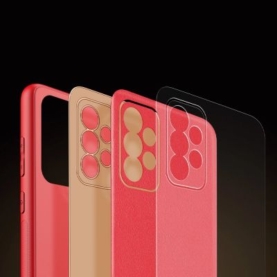 10. Elegante Hülle aus Kunstleder für Samsung Galaxy A72 4G rot