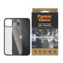 PanzerGlass ClearCase antibakterielle Hülle für iPhone 14 Plus / 15 Plus – transparent und schwarz