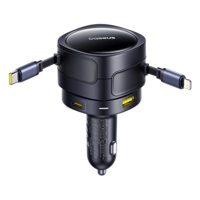 5. Baseus Enjoyment Max 90W Autoladegerät 2x USB-C + USB-C und Lightning Kabel - Schwarz