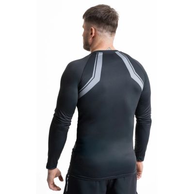 4. Grauer Langarm-Rashguard mit DBX Bushido-Logo