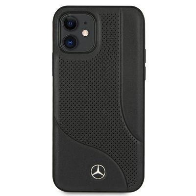 3. Mercedes Leder Perforated Area Case für iPhone 12 mini - Schwarz