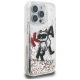 4. Karl Lagerfeld Flüssigglitzer-Choupette-Logo-Hülle für iPhone 16 Pro – Transparent