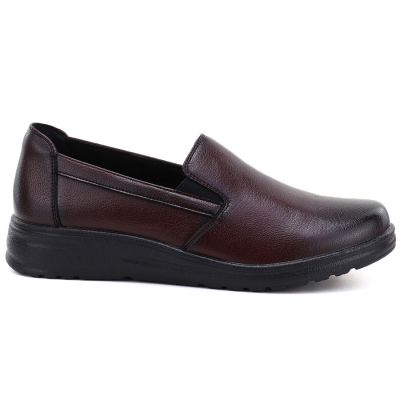 2. Damen-Keilsandalen aus Leder, bordeauxrot, Potocki JE19505