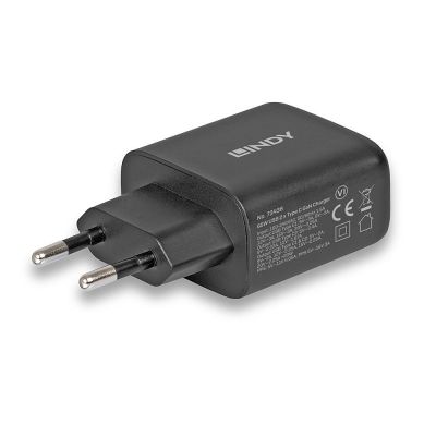2. Lindy 73438 Universal-Ladegerät für Mobilgeräte, Schwarz, AC-Schnellladefunktion, intern