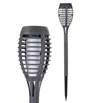 2. Solar-Taschenlampe mit tanzenden Flammen, 12 SMD-LEDs, 7,5 x 7,5 x 46,5 cm, 5er-Set