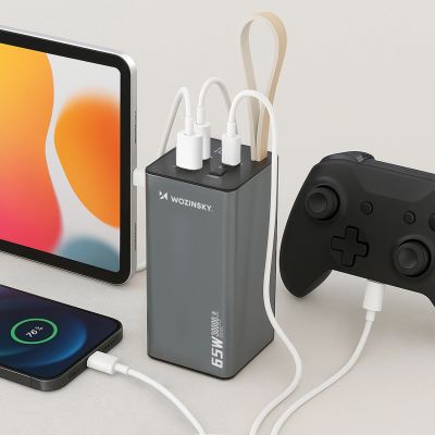 6. Powerbank Wozinsky K65+ 65W 30000mAh 2x USB-C, 1x USB-A 65W - grau