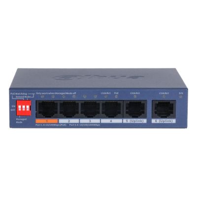 2. Dahua Technology CS4006-4ET2GT-60 Managed Network Switch L2 Gigabit Ethernet (10/100/1000) Unterstützt PoE Blau