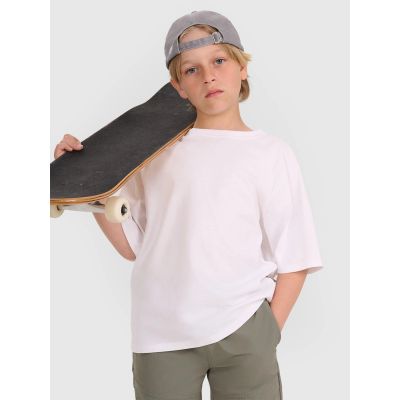 Schlichtes Oversize-T-Shirt für Jungen 4F 4FJWAW25TTSHM2411-10S
