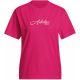 adidas Damen-T-Shirt mit kursivem Schriftzug und Grafik in Fuchsia KT2611