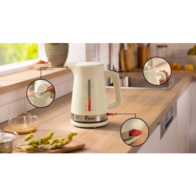 2. Bosch MyMoment TWK4M227 Wasserkocher (2400W; Creme)