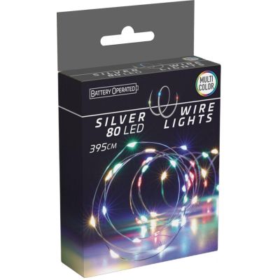 12. Batteriebetriebene Lichterkette mit 80 LEDs, mehrfarbig