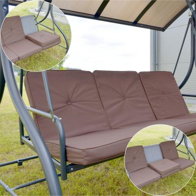 3. 3-Sitzer Gartenschaukel 194x120x173cm ZOSIA mit Polycarbonat-Dach