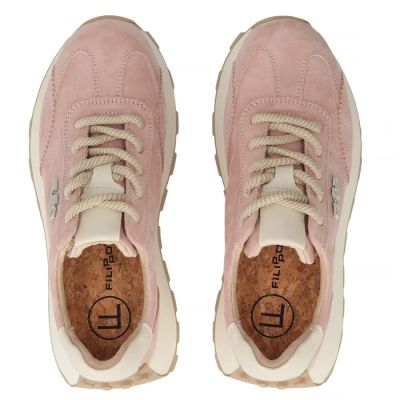 6. Leder-Plateau-Sneaker, pinkfarben, Filippo DP7498