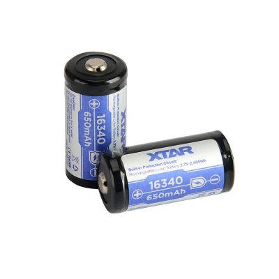 6. XTAR AKKU 16340/R-CR123 3,7 V 650 mAh LI-ION MIT SCHUTZ 16340-650