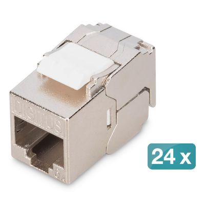 Digitus Compact CAT 6A Keystone-Modul, geschirmt, werkzeuglose Installation. 24 Stück.