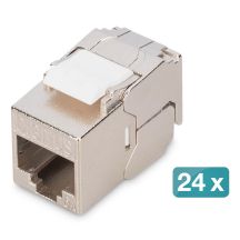 Digitus Compact CAT 6A Keystone-Modul, geschirmt, werkzeuglose Installation. 24 Stück.