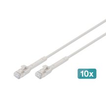 Digitus CAT 6A F-FTP Winkel-Patchkabel, Kupfer, 0,5 m, Grau, 10 Stück.