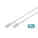 Digitus CAT 6A F-FTP Winkel-Patchkabel, Kupfer, 0,5 m, Grau, 10 Stück.