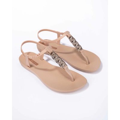 3. Ipanema Sandal Class Damen Flip-Flop Sandalen, Hellbeige mit Gold