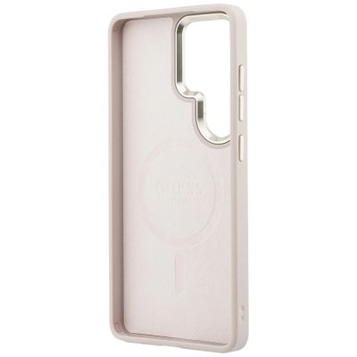 7. Guess 4G MagSafe Hülle mit geprägtem Ring für Samsung Galaxy S26 Ultra – Pink