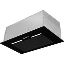Einbau-Küchenabzugshaube MPM-54-OWS-02, schwarzes Glas, LED-Beleuchtung, Absorber und Absaugung