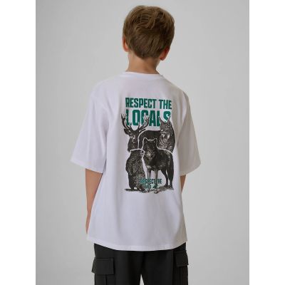 2. Normales bedrucktes Jungen-T-Shirt 4F 4FJKAW26TTSHM4457-10S