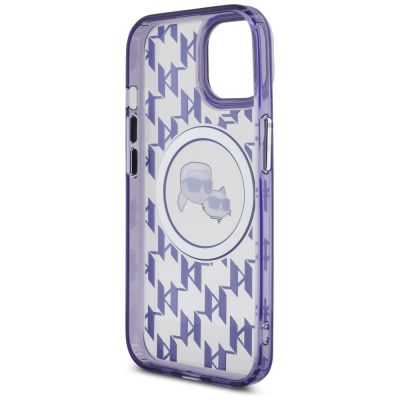 7. Karl Lagerfeld IML Monogram Karl & Choupette Head MagSafe-Hülle für iPhone 15 – Lila