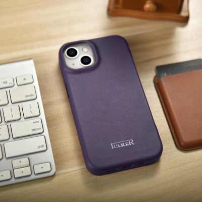 25. iCarer CE Premium Leather Folio Case iPhone 14 Plus Magnetic Flip Leather Folio Case MagSafe Dark Purple (WMI14220715-DP)
