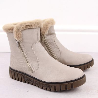5. Damen-Stiefeletten mit Fellfutter, beige, Rieker Y3481-60