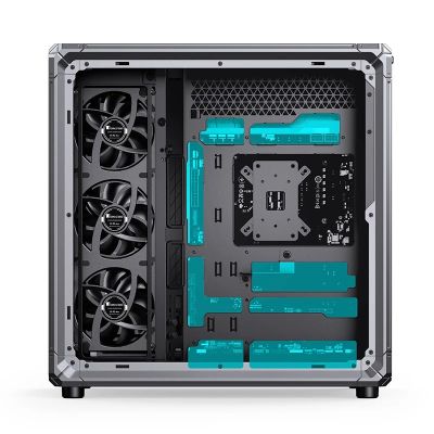 37. Jonsbo X400 PC-Gehäuse, Midi-Tower, ATX, gehärtetes Glas – grau