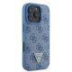 4. Guess Umhängetasche aus Leder mit Metall-Logo und Strass für iPhone 16 Pro Max – Blau