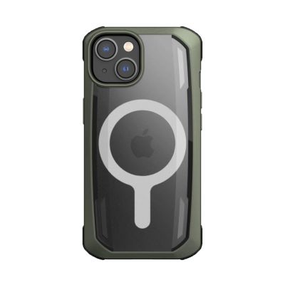 Raptic X-Doria Secure Case iPhone 14 Plus mit gepanzerter MagSafe-Hülle grün