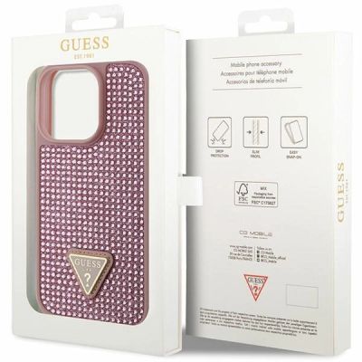 8. Guess GUHCP14LHDGTPP iPhone 14 Pro 6,1" rosa/rosa Hardcase Strass Dreieck