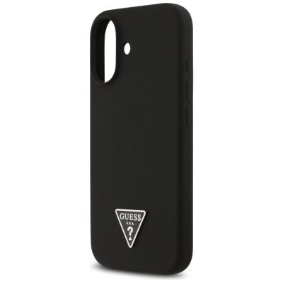 6. Guess Silikon Triangle Logo MagSafe Hülle für iPhone 17 - Schwarz