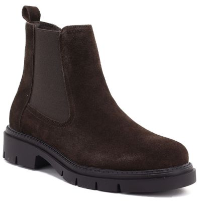 Damen-Ankle-Boots aus Leder, Wildleder, Schokoladenbraun, Sergio Leone BT-01-S