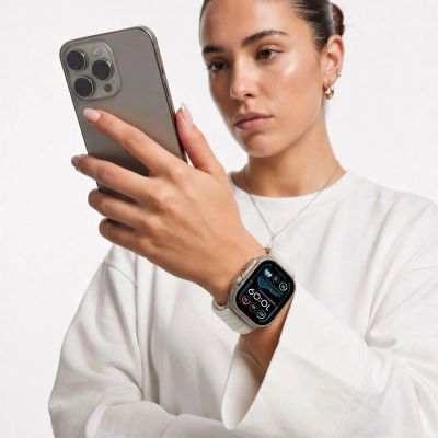 4. Tech-Protect Nylon-Sportarmband für Apple Watch 44 / 45 / 46 / 49 mm – Beige