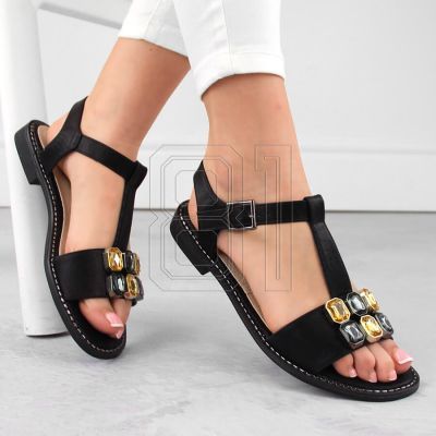 8. Bequeme Sandalen mit Zirkonen S.Barski W OLI261A schwarz