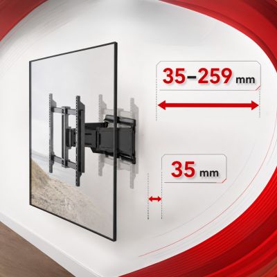 14. MACLEAN TV-WANDHALTERUNG, VESA 600 x 400, max. 37–90 Zoll, max. Traglast 65 kg, Schwarz, MC-881 N
