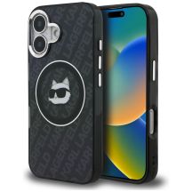 Karl Lagerfeld IML Choupette Head Logo MagSafe Hülle für iPhone 16 - Schwarz