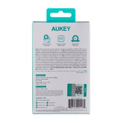 13. AUKEY CB-CD30 USB-C QC PD-KABEL 0,9 m 3 A NYLON