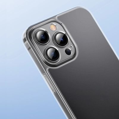 11. Baseus Frosted Glass Case Cover für iPhone 13 Pro Max Hardcover mit Gelrahmen Transparent (ARWS000202)