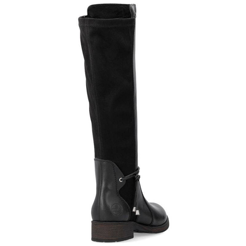 4. Damen-Lederstiefel im Offiziersstil, gefüttert, schwarz Rieker Z9564-00