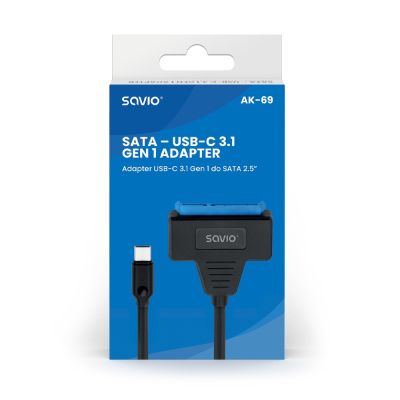 3. SAVIO Adapter USB-C 3.1 Gen 1 (M) - SATA (F) für 2,5"-Laufwerke AK-69