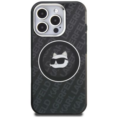 3. Karl Lagerfeld IML Choupette Head Logo MagSafe Hülle für iPhone 16 Pro Max - Schwarz