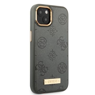 4. Ratet Guess , GUHMP13MSAPSTG iPhone 13 6,1" grau/grau Hardcase Peony Logo Plate MagSafe