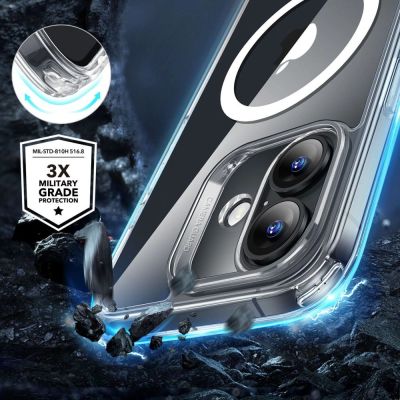 2. ESR Classic Hybrid Halolock MagSafe Hülle + gehärtetes Glas für iPhone 16 – transparent