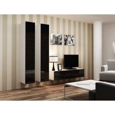 3. TV-Schrank VIGO '140' 30/140/40 weiß/schwarz glänzend
